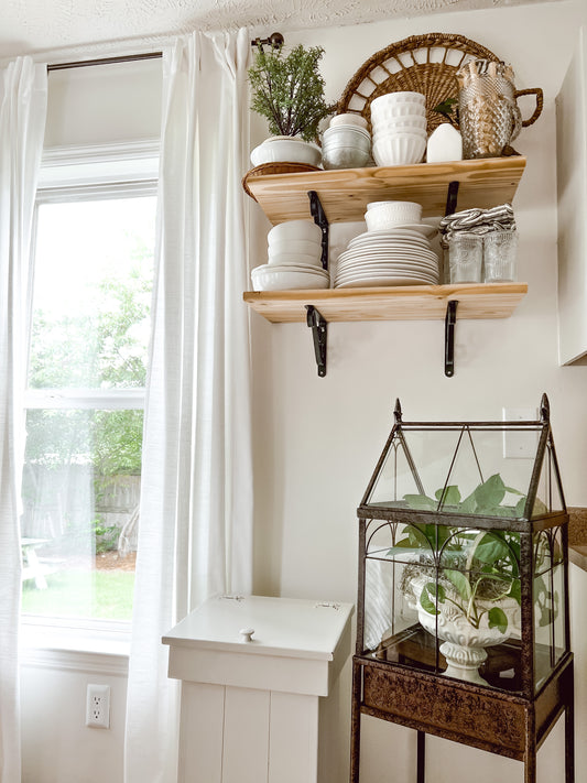 Small Cottage Kitchen Styling: Open Shelving