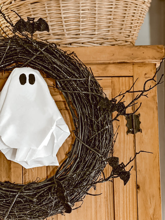 DIY Ghost Wreath Pottery Barn Dupe
