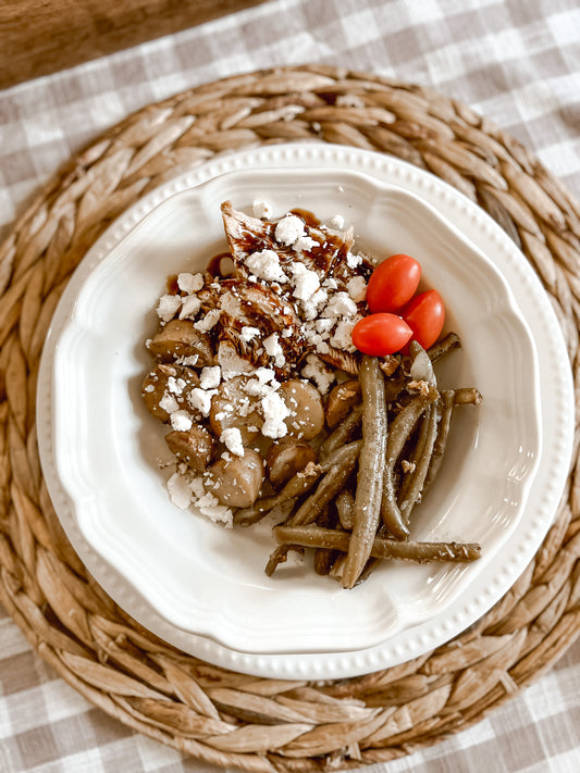 Crockpot Balsamic Chicken w/ Potatoes & Green Beans