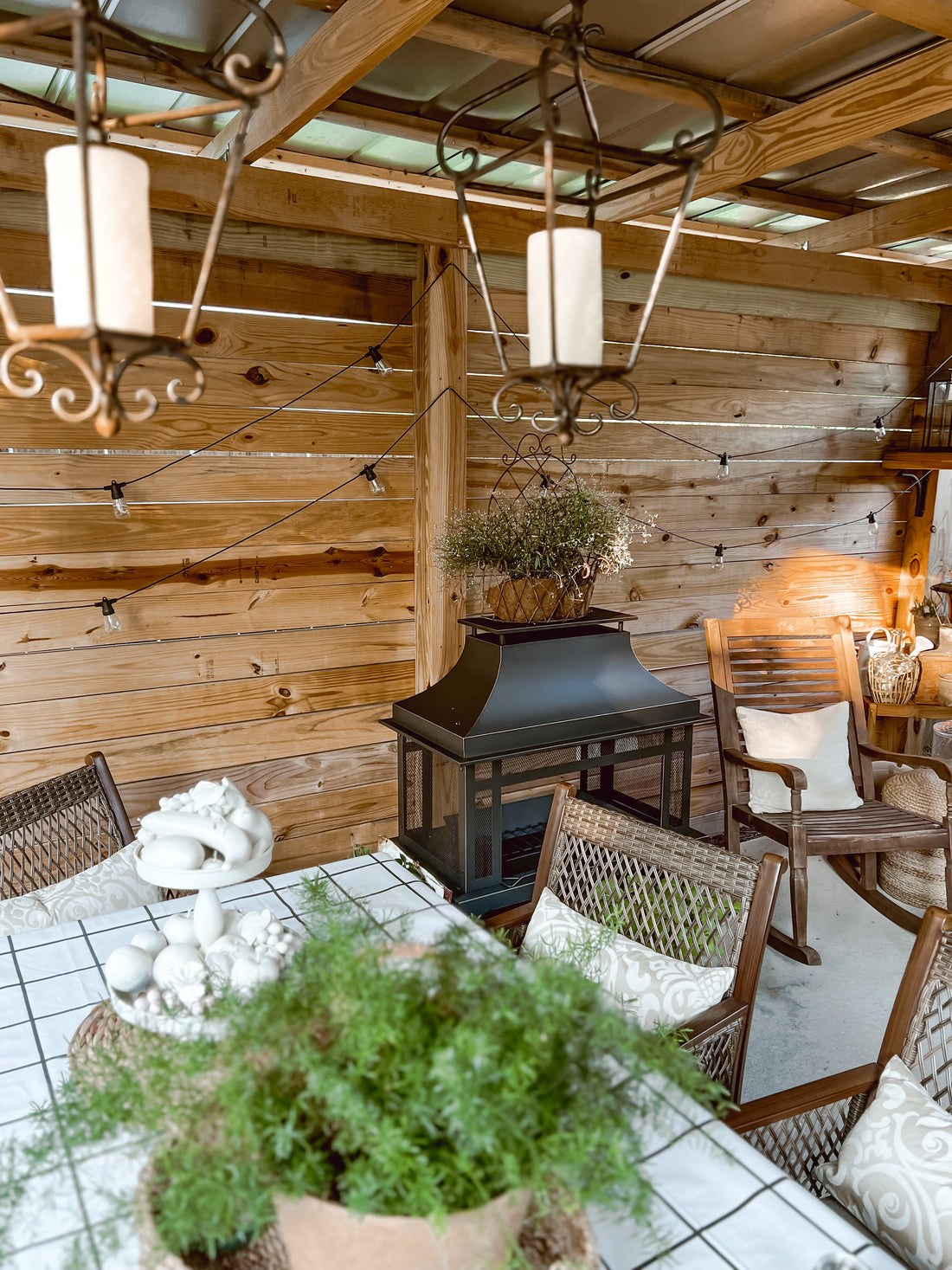 Outdoor Fireplace in our Veranda: Cozy Cottage Living