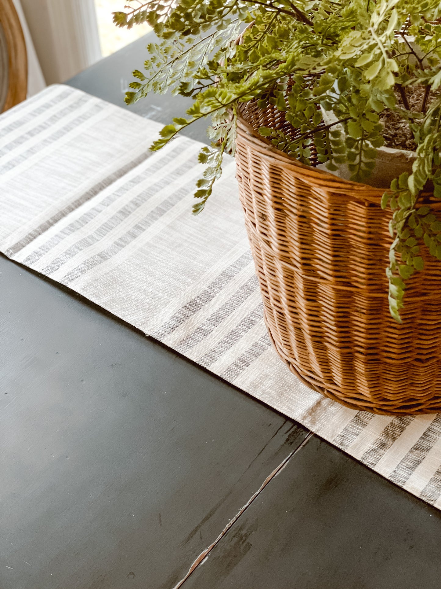 Woven Cotton Striped Table Runner