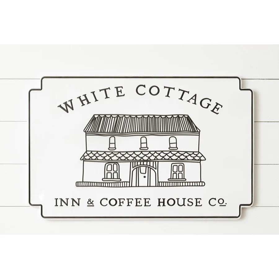 White Cottage Inn & Coffee House Co. Metal Sign